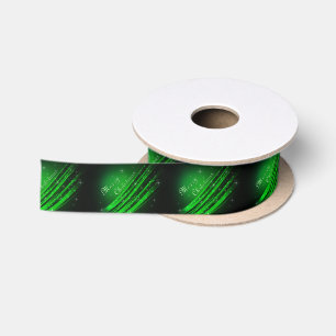 Green Frohe Weihnachten Satinband