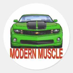GREEN_FRONT_CAMARO.png Runder Aufkleber