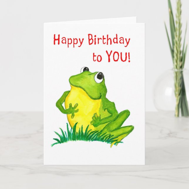 Green Frosch Birthday Card Karte (Vorderseite)