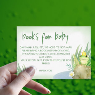 Green Frosch-Bücher für Babytickets Begleitkarte