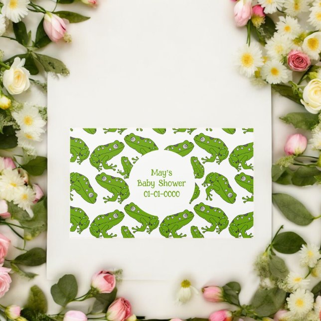 Green Frosch Sticker (Frog Baby Shower party theme sticker,birthday party sticker,gift pack,envelope,return gift sticker)