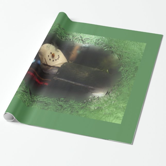 Green Frosty S'mores Snowman Geschenkpapier (Ungerollt)
