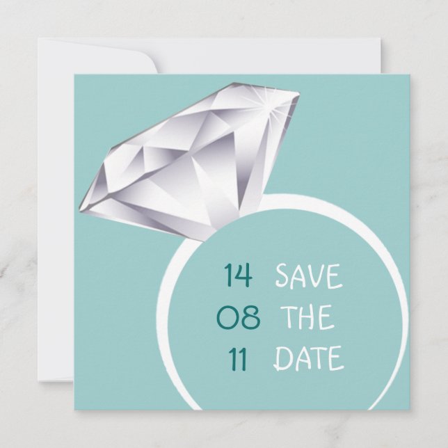 Green Fun Bold Ring Save the Date (Vorderseite)