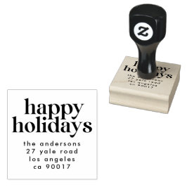 Green Fun Happy Holiday Weihnachten Rücksendeadres Gummistempel