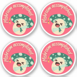 Green Fun Mushroom Grad Label - Packung mit 4