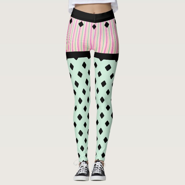 Green Fun Trendy Shorts Look Leggings (Vorderseite)