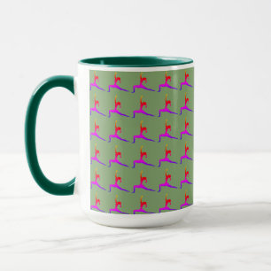 Green 'Fun Yoga Designs' Combo Coffee Tasse/ Cup Tasse