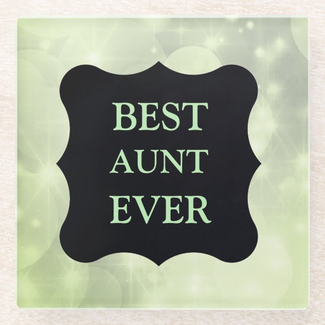 Green funkelnd Best AUNT-Design Glasuntersetzer (Vorderseite)