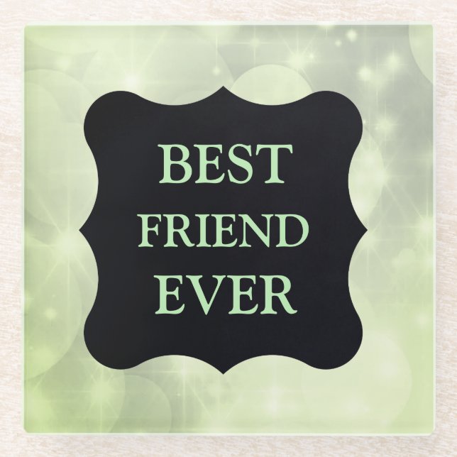 Green funkelnd Best FRIEND-Design Glasuntersetzer (Vorderseite)