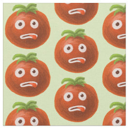 Green Funny Cartoon Tomato Pattern Stoff