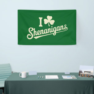 Green Funny Irish Patty's Kleeblatt Saint Patricks Banner