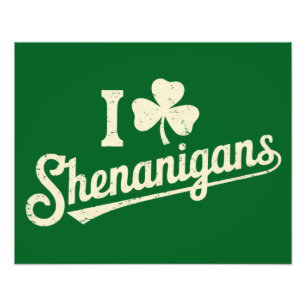 Green Funny Irish Patty's Kleeblatt Saint Patricks Fotodruck