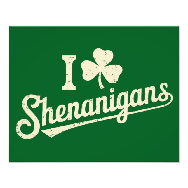 Green Funny Irish Patty's Kleeblatt Saint Patricks Fotodruck (Vorne)