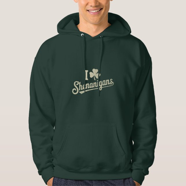 Green Funny Irish Patty's Kleeblatt Saint Patricks Hoodie (Vorderseite)