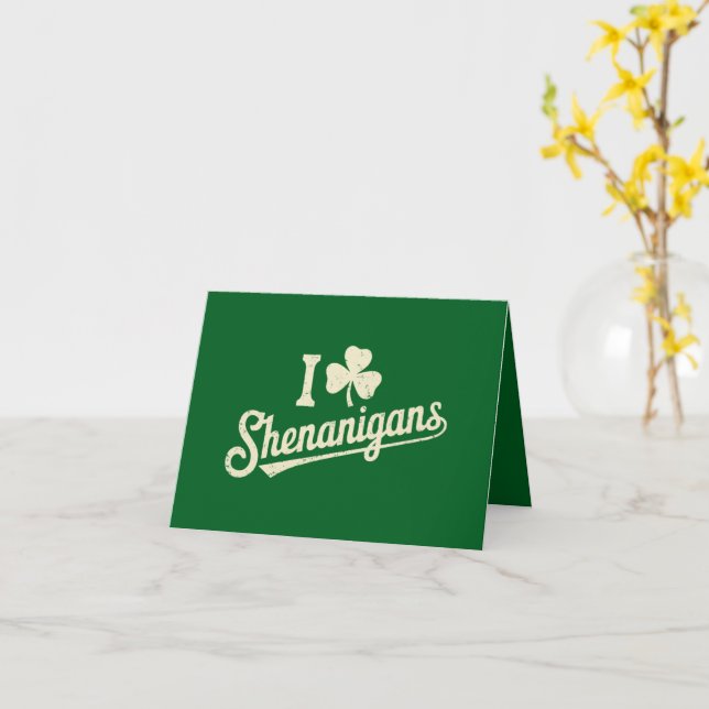Green Funny Irish Patty's Kleeblatt Saint Patricks Karte (Gelbe Blume)