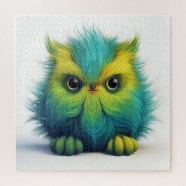 Green Fuzzy Owl Fantasy Creature Puzzle