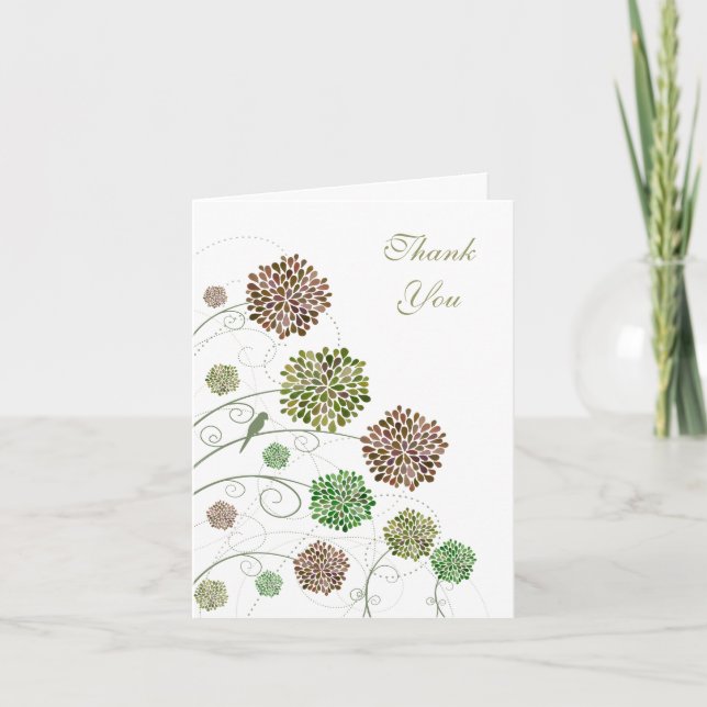 Green Gables Dahlia Wedding Danke Note Card (Vorderseite)