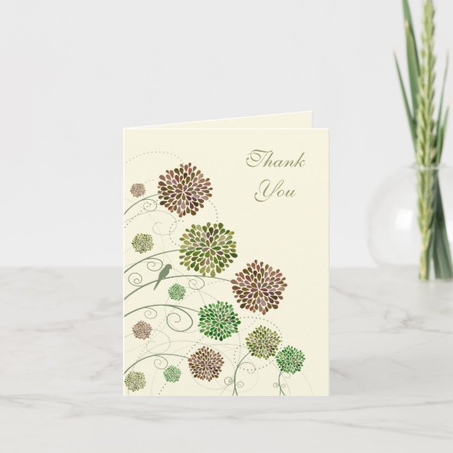 Green Gables Dahlia Wedding Danke Note Card (Vorderseite)