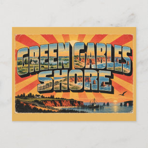 Green Gables Ufer PEI Rote Klippen Strand Kunst Postkarte