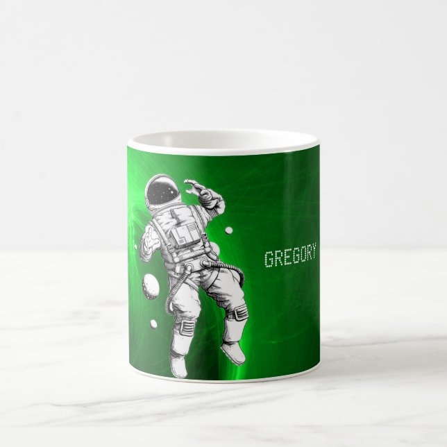 Green Galaxy Astronaut Personalisiert Kaffeetasse (Mittel)