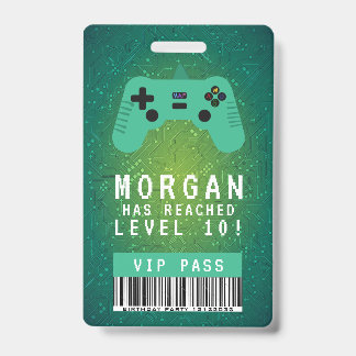 Green Gamer VIP Pass Einladung zum Geburtstag Ausweis