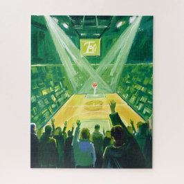 Green Garden Boston Basketball Watercolor Puzzle