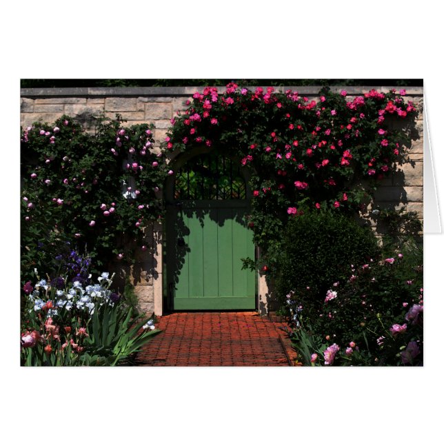 Green Garden Gate mit Rose (Vorderseite (Horizontal))