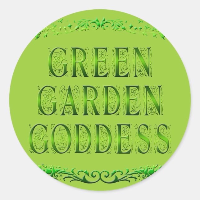 Green Garden Goddess Slogan Stickers (Vorderseite)