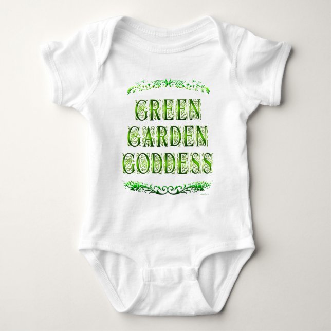 Green Garden Goddess Sprichwort Baby Strampler (Vorderseite)
