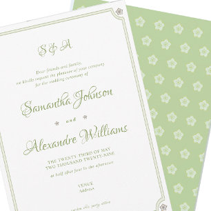 Green Garden Minimalistisch Script Wedding Zeremon Einladung