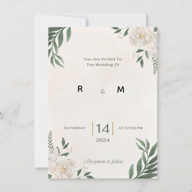 Green Garden wedding invitation Einladung (Vorderseite)