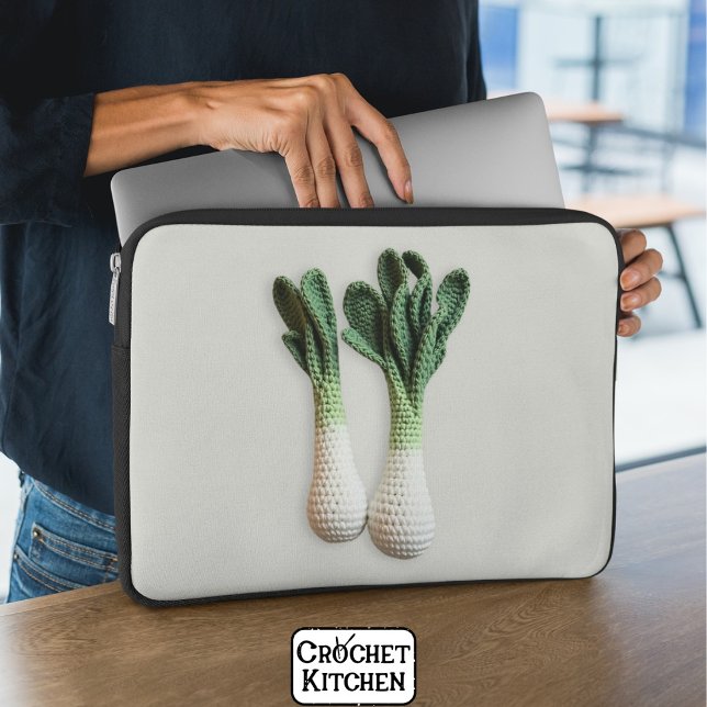 Green Gardene Minimalistisch Crochet Leek Garni Laptopschutzhülle (Von Creator hochgeladen)
