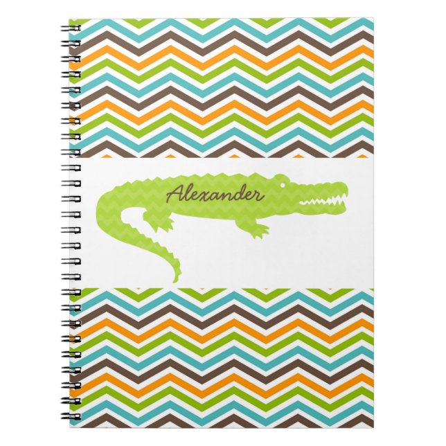 Green Gator für Zickzack Personalisiertes Notebook Notizblock (Vorderseite)