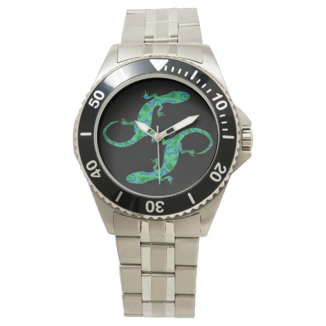 Green Gecko Armbanduhr (Vorderseite)