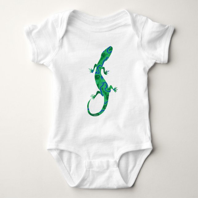Green Gecko Baby Strampler (Vorderseite)