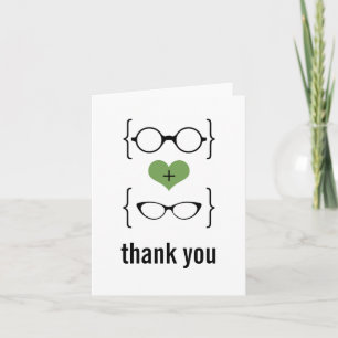 Green Geeky Brille Danke Karte