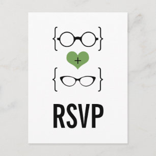 Green Geeky Glasses UAWG Postcard Einladungspostkarte