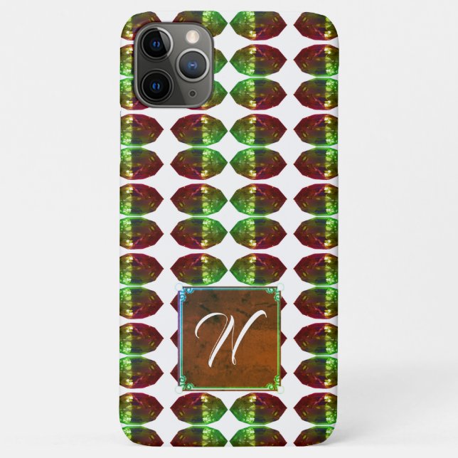 Green Gemstone iPhone Fall Marquise Monogram Case-Mate iPhone Hülle (Rückseite)