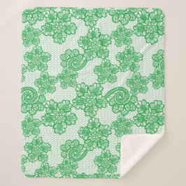 Green Gemustert Sherpa Blanket Sherpadecke