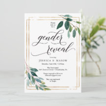 Green Gender Reveal Invites Card