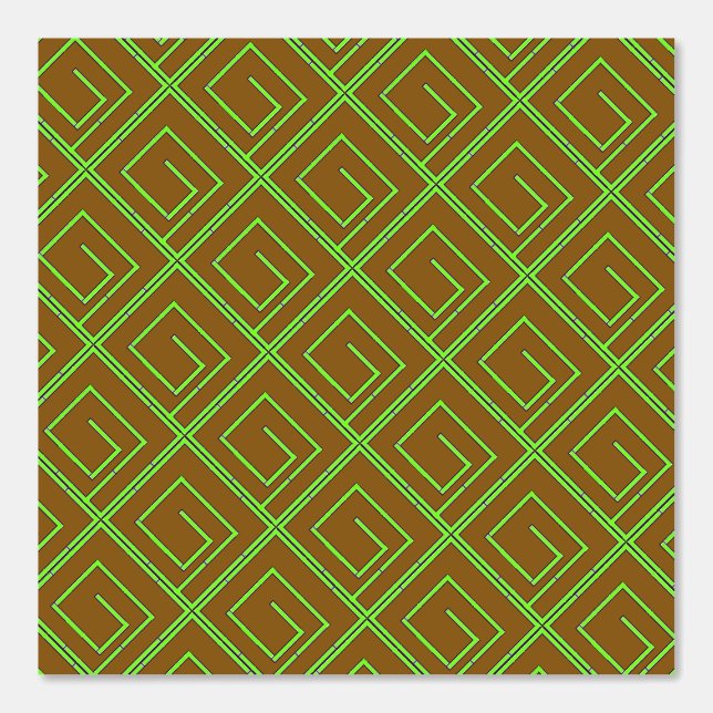 Green Geo Brown Tapete (Vorderseite)
