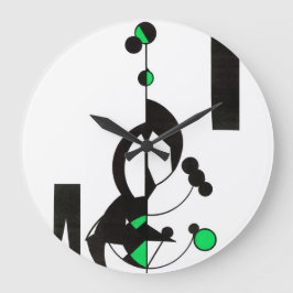 Green Geo Design Custom Clock Große Wanduhr