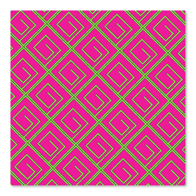 Green Geo Fuchsia Tapete (Vorderseite)