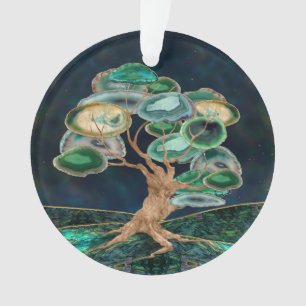 Green Geodes Tree Ornament