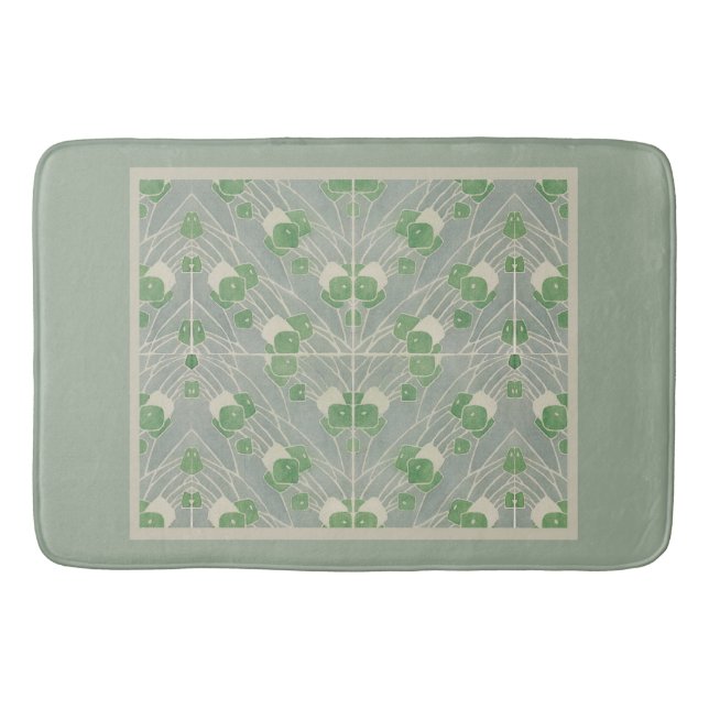 Green Geometric 1915 Hannah Borger Overbeck Badematte (Vorderseite)