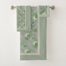 Green Geometric 1915 Hannah Borger Overbeck Badhandtuch Set