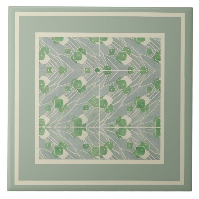 Green Geometric 1915 Hannah Borger Overbeck Fliese (Vorderseite)