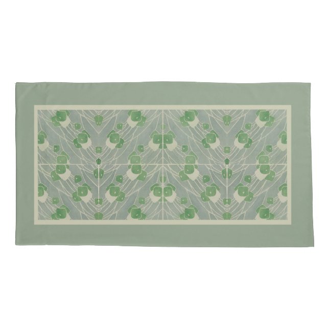Green Geometric 1915 Hannah Borger Overbeck Kissenbezug (Rückseite)