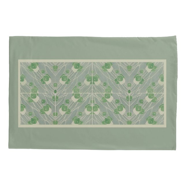 Green Geometric 1915 Hannah Borger Overbeck Kissenbezug (Rückseite)