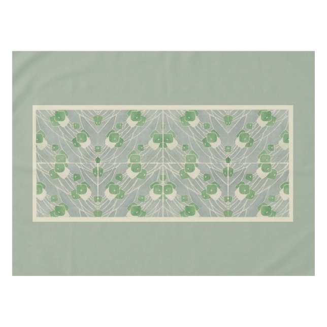 Green Geometric 1915 Hannah Borger Overbeck Tischdecke (Vorderseite (Horizontal))